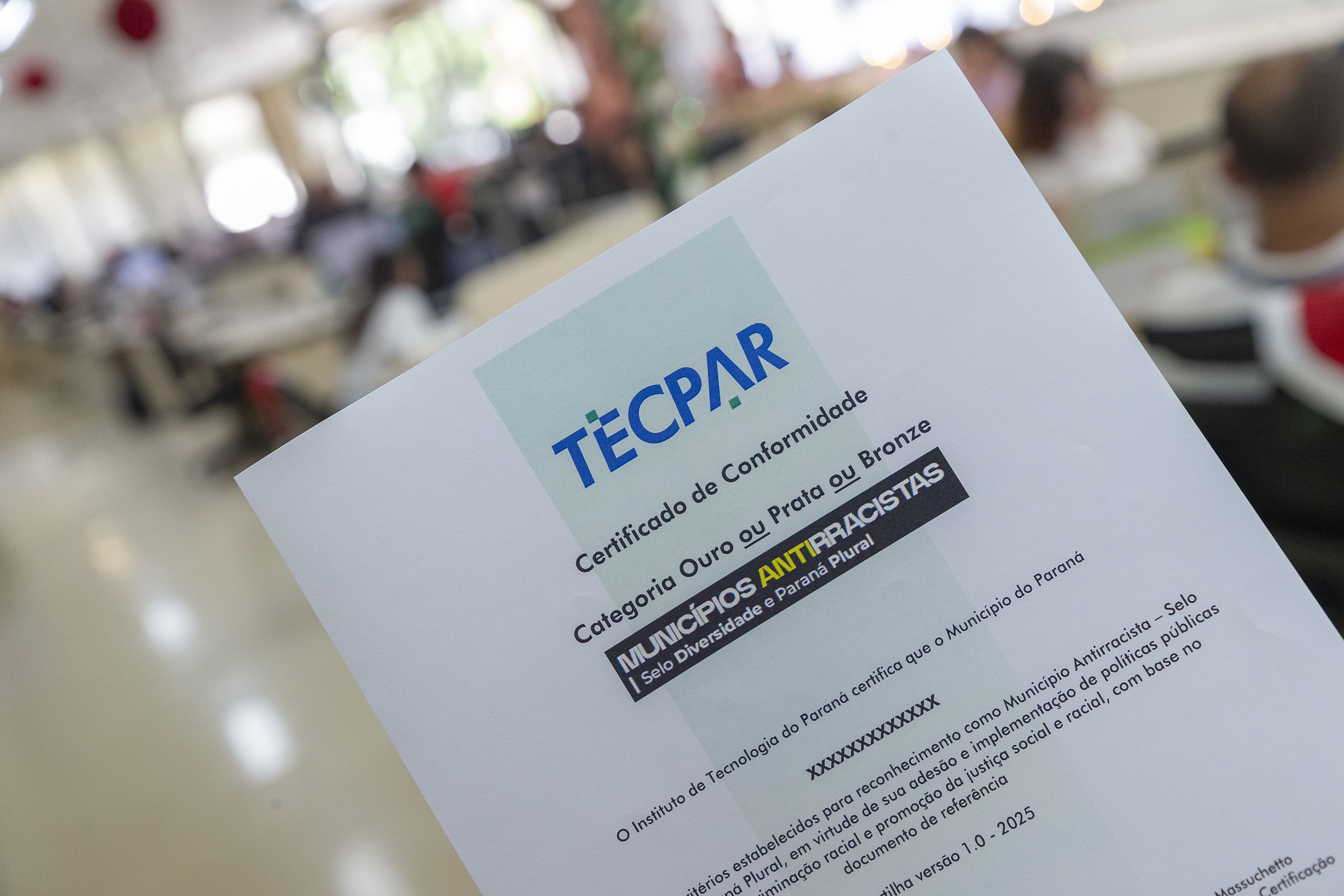 TECPAR emite certificado municípios Antirracismo