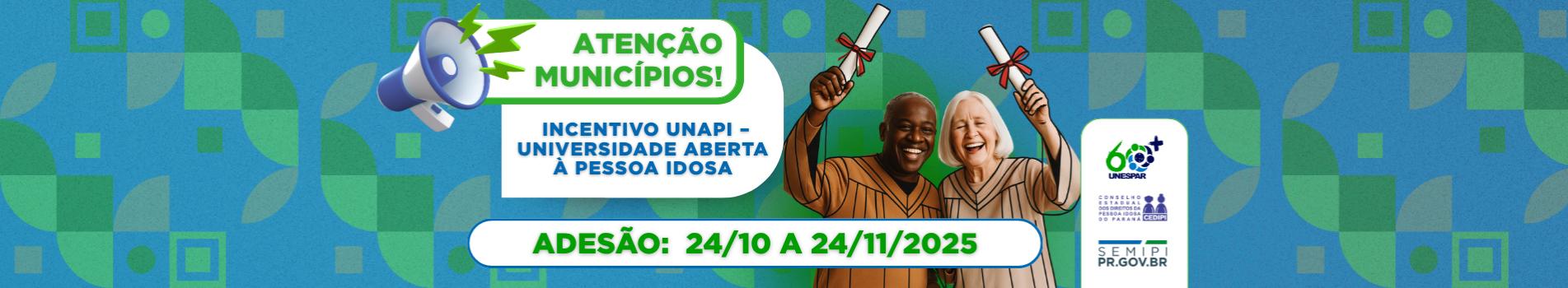 Banner Incentivo Unapi - Universidade Aberta à Pessoa Idosa