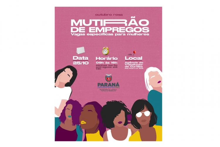 Agência do Trabalhador de Curitiba realiza Mutirão de Empregos para Mulheres com 700 vagas