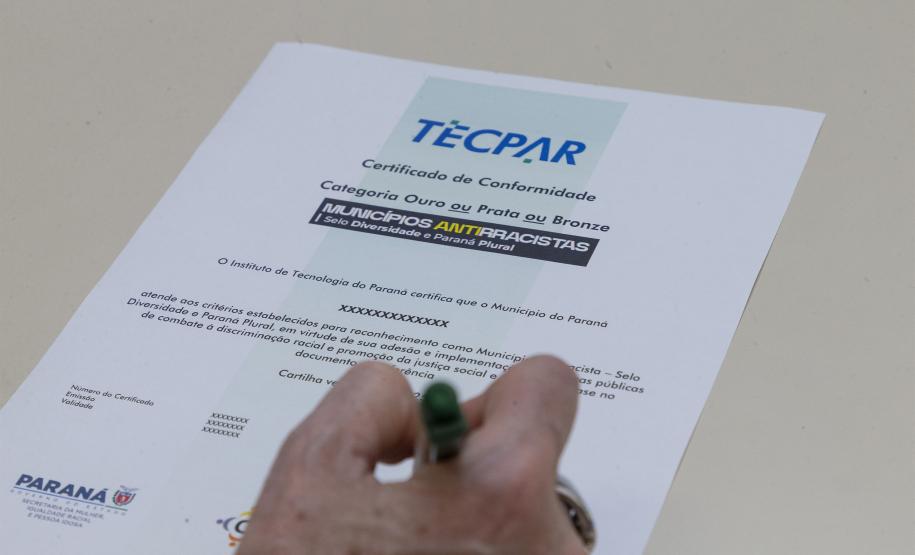 TECPAR emite certificado municípios Antirracismo