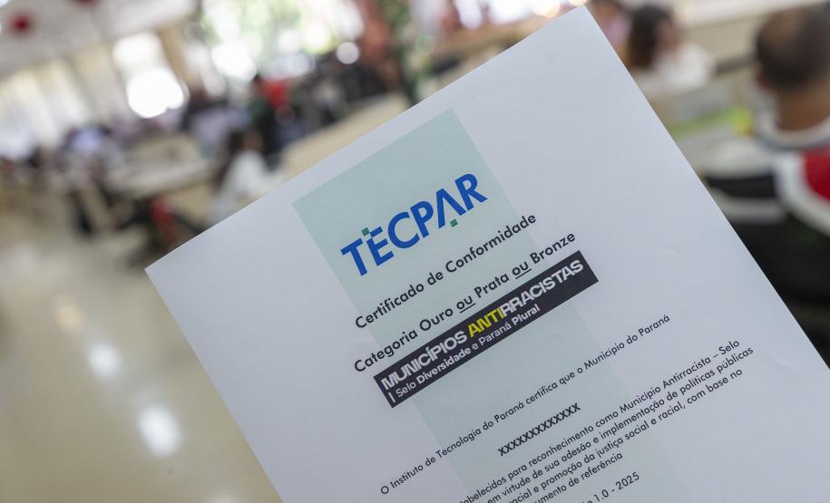 TECPAR emite certificado municípios Antirracismo